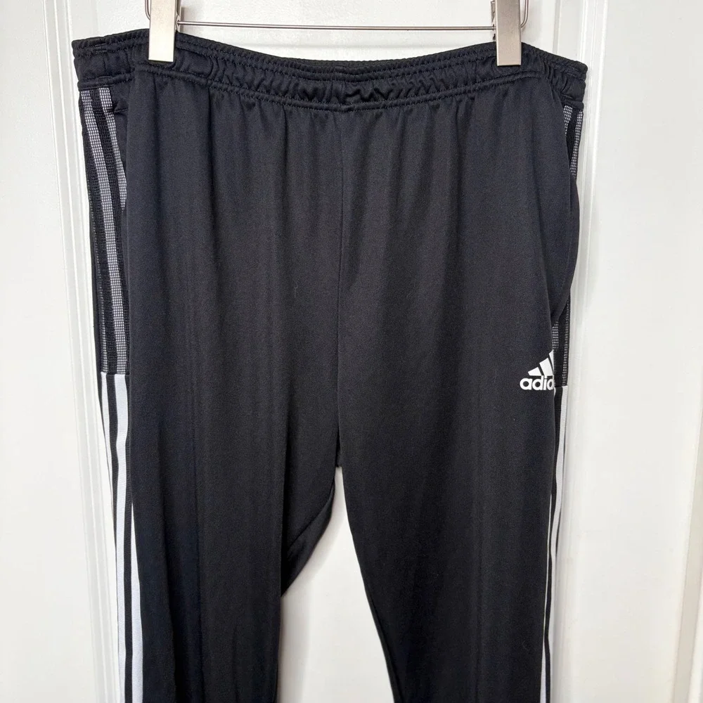 Adidas Mens Tiro Track Pants Black Primegreen 3-Stripe Athletic Joggers 2XL EUC